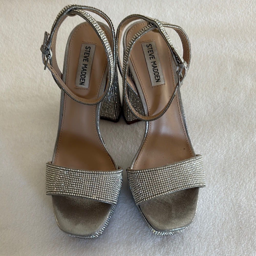 Steve Madden Silver Women's Sandals 9